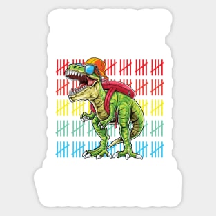 Funny 100 Days Of School Closer Summer Vacation T-Rex Sticker